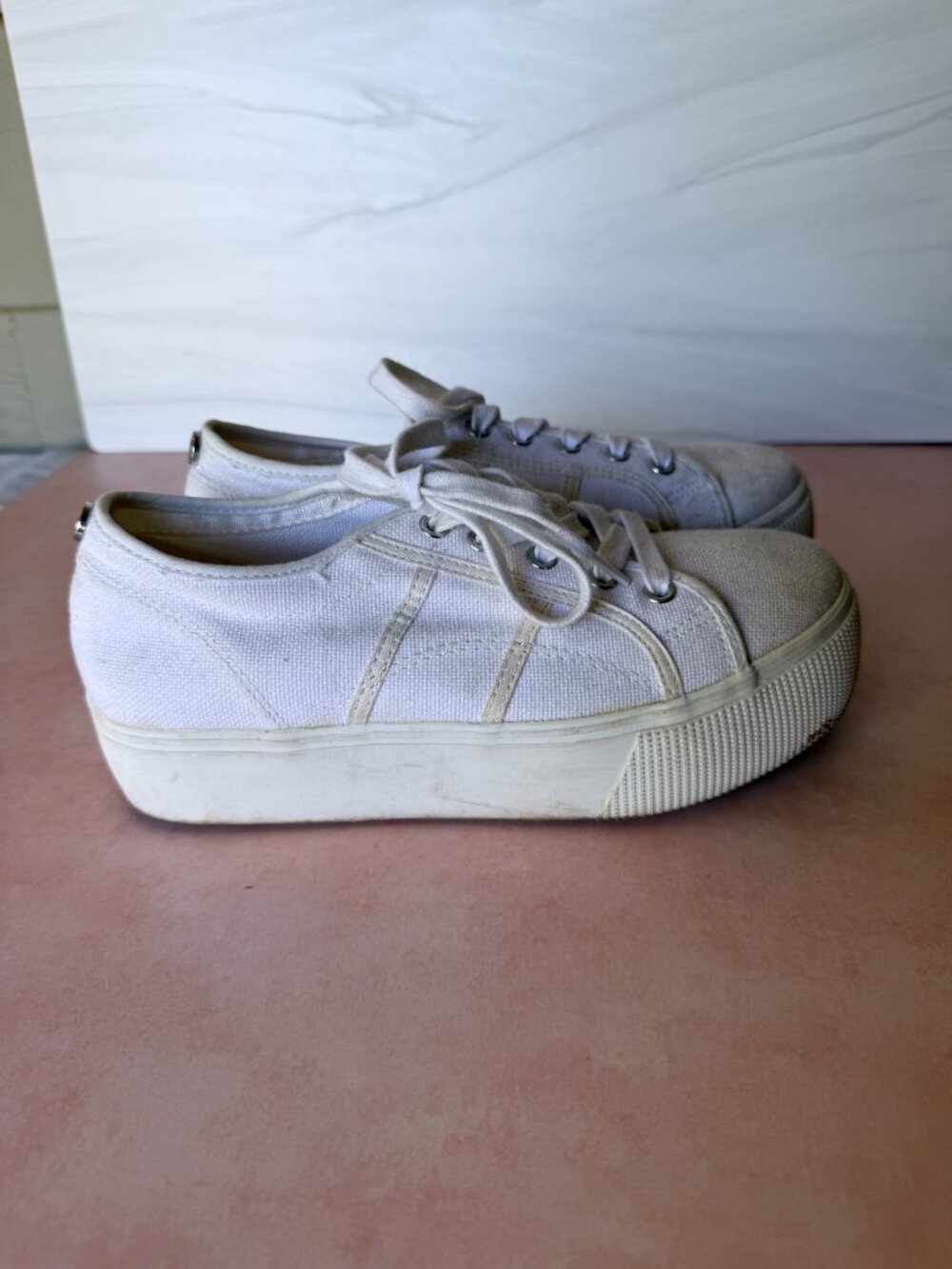 Steve Madden Emmi platform sneakers white size 7